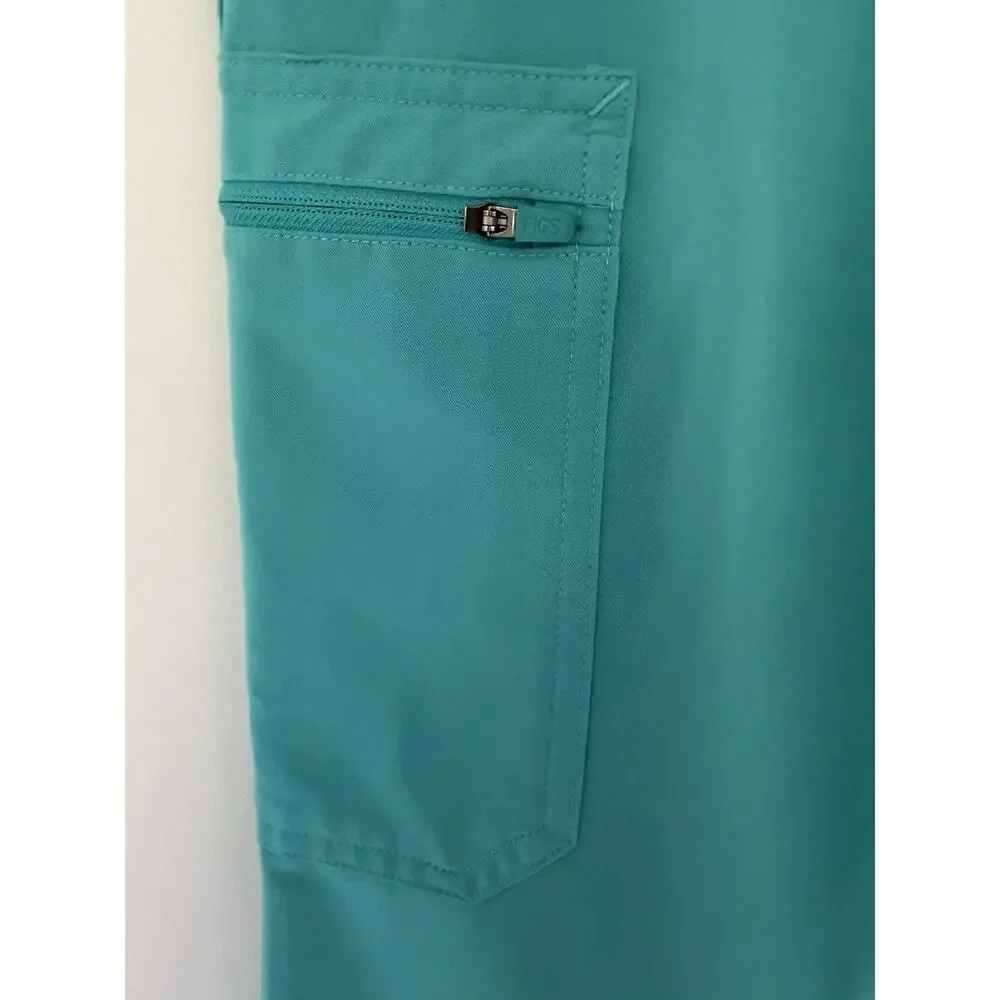 FIGS Cairo Scrub Pants XL Tall Technical Collection Teal Cargo Stretch Medical